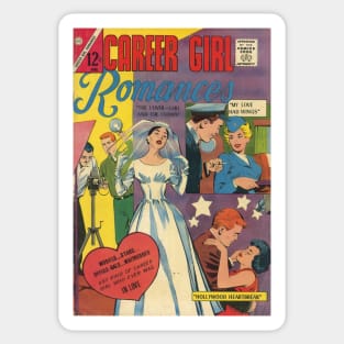 Vintage Romance Comic Book Cover - Career Girl Romances Sticker